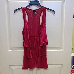Vanity Raspberry Pink Layered Sleeveless Open-Front Tank